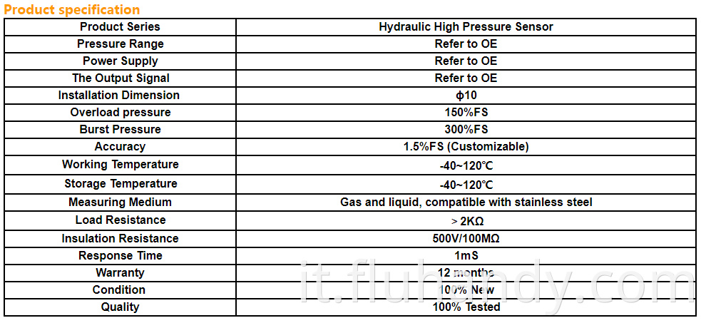 HM5407 Hydraulic brake pressure sensor